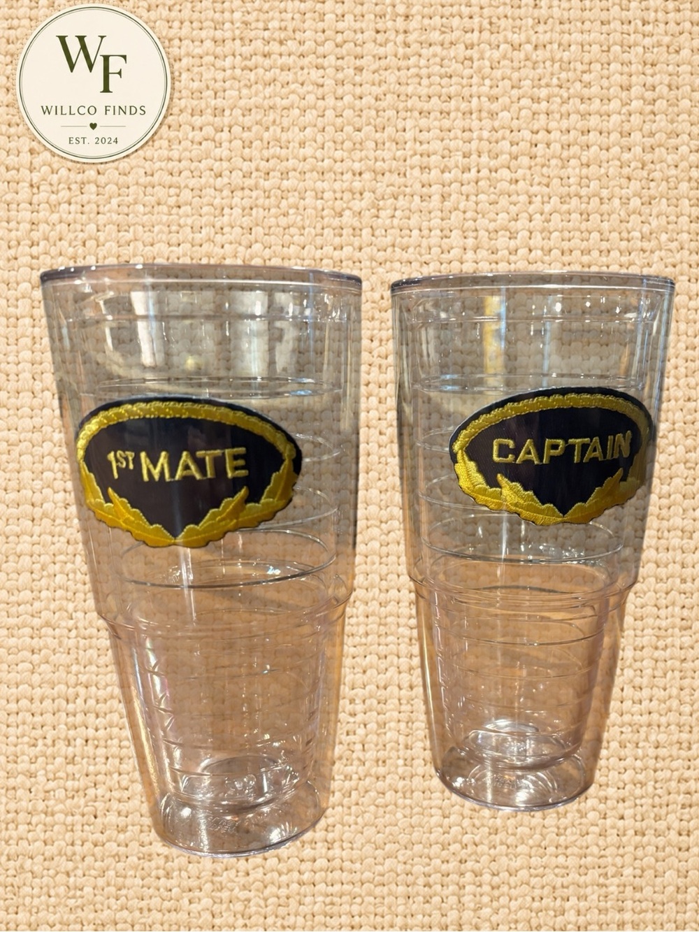 Tervis Captain & 1st Mate Nautical Tumblers Set of 2 No Lids